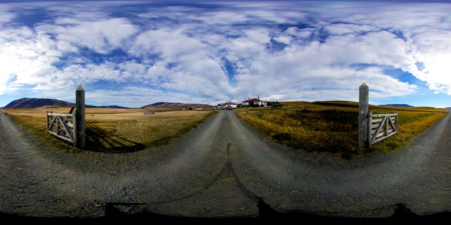撮影したVR画像 360度すべての方向がこの1枚に収められている