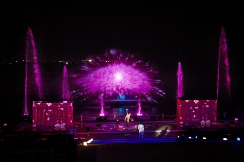 ウォータープロジェクションマッピング「はるか2020～夢のなかで待ち合わせ～」
